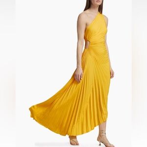 A.L.C | Delfina Pleated One-Shoulder Gown Size: 2